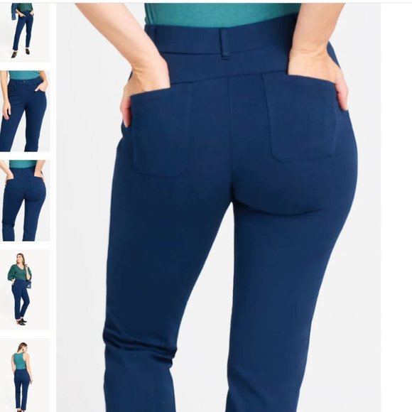 Betabrand DPYP Slim Tapered Chino Cobalt Medium NWOT - Picture 3 of 5